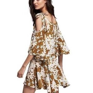 Free People Women's Lucina Dress Size XS Green Daisy Floral Swim Cover Up Mini